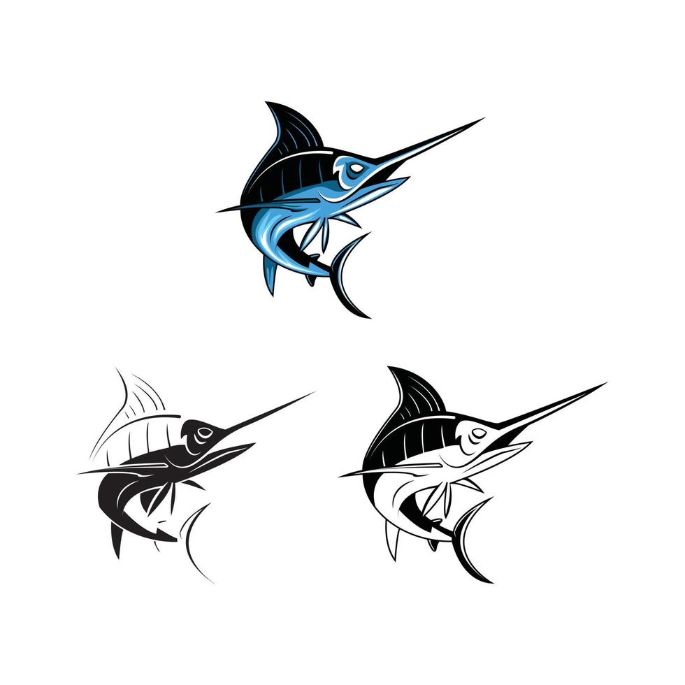 Coloring book marlin fish cartoon character vector