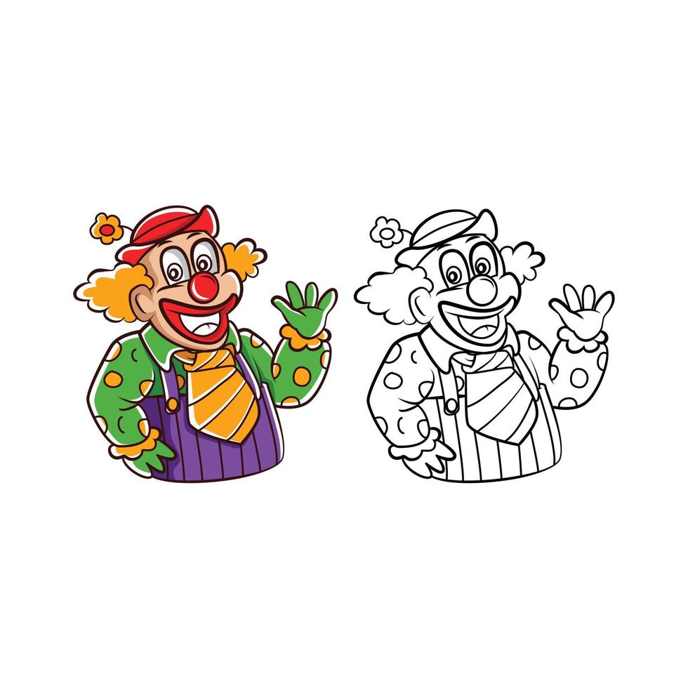 colorante libro payaso dibujos animados personaje vector