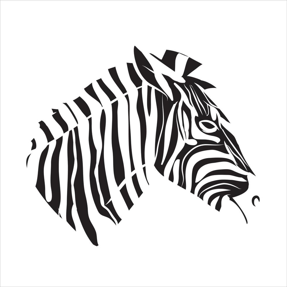 Zebra Head tattoo illustration vector