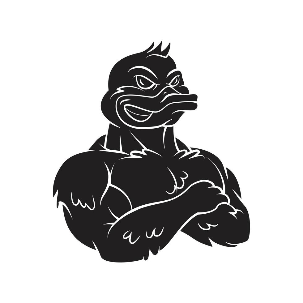 Black Silhouette of Strong Duck vector