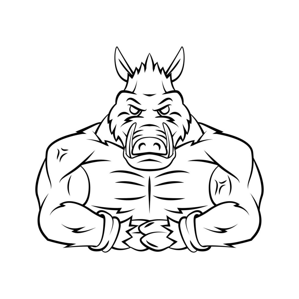 Strong Wild Boar Mascot vector