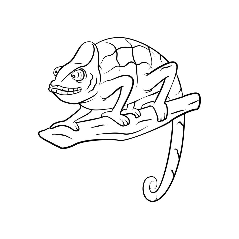 Chameleon Illustration on white background vector