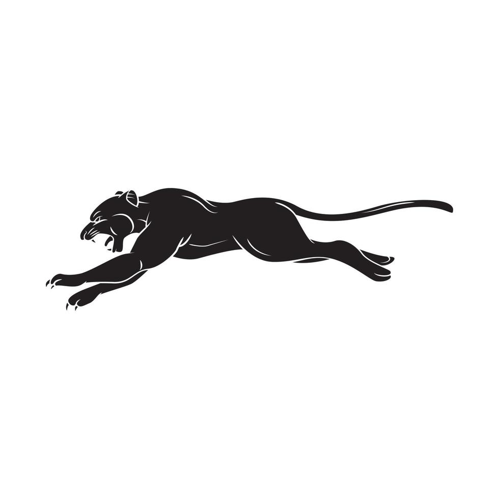 Black Silhouette Of Panther vector