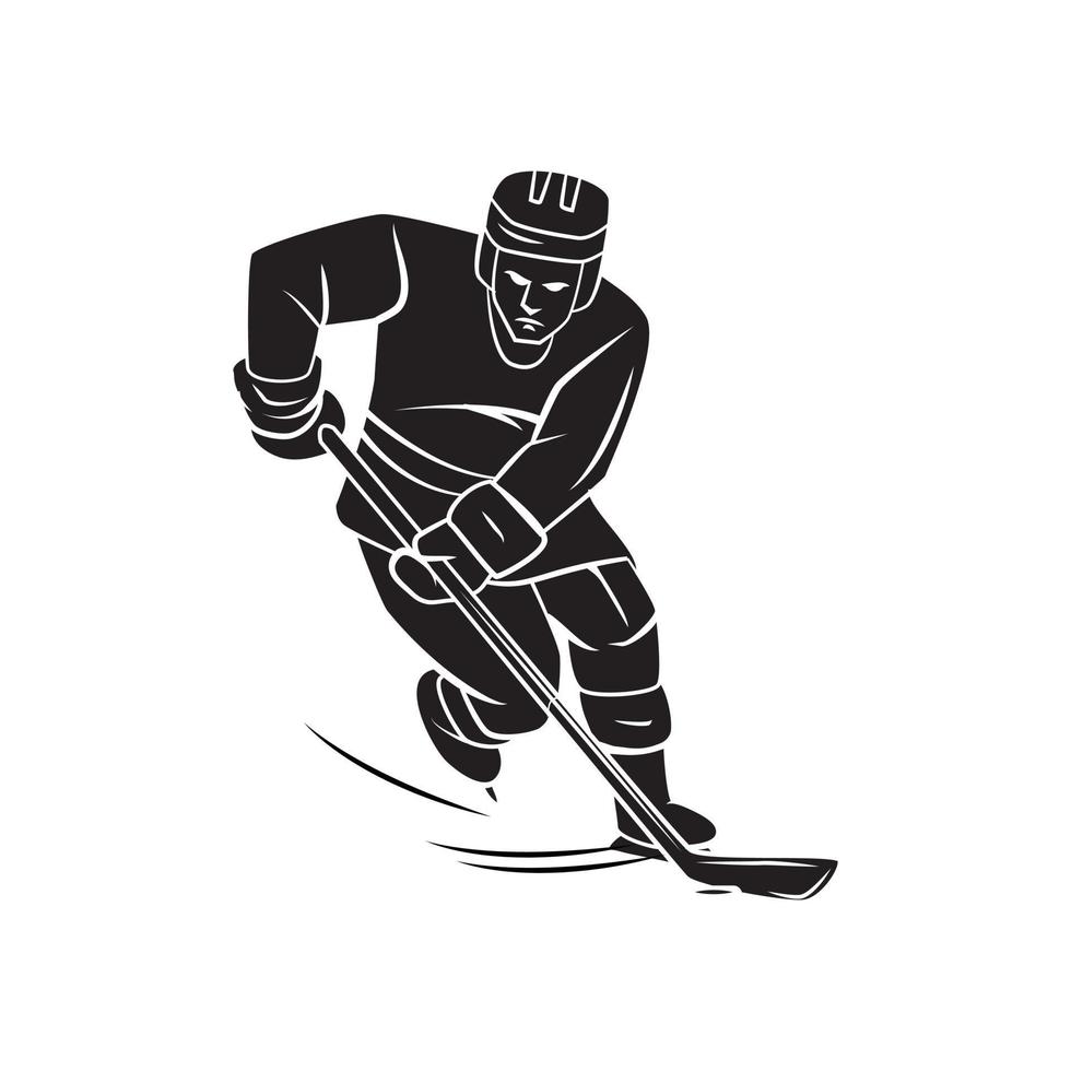 vector ilustración de negro hockey jugador