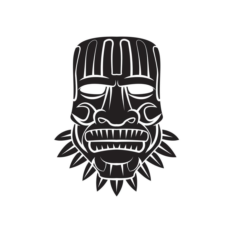 Totem Mask black symbol illustration vector