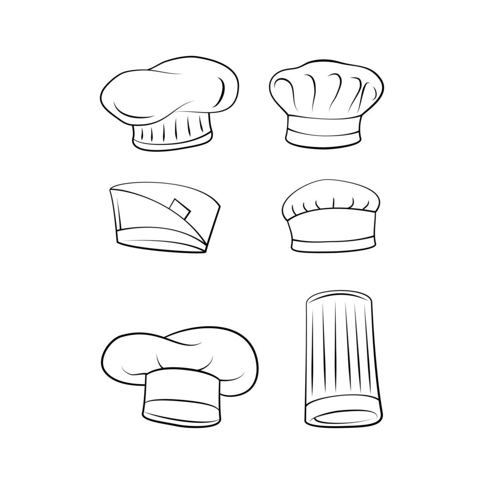 cocinero sombrero conjunto colección vector