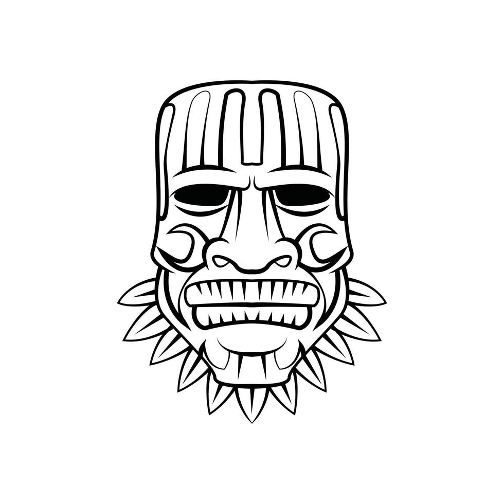 Totem Mask illustration on white background vector