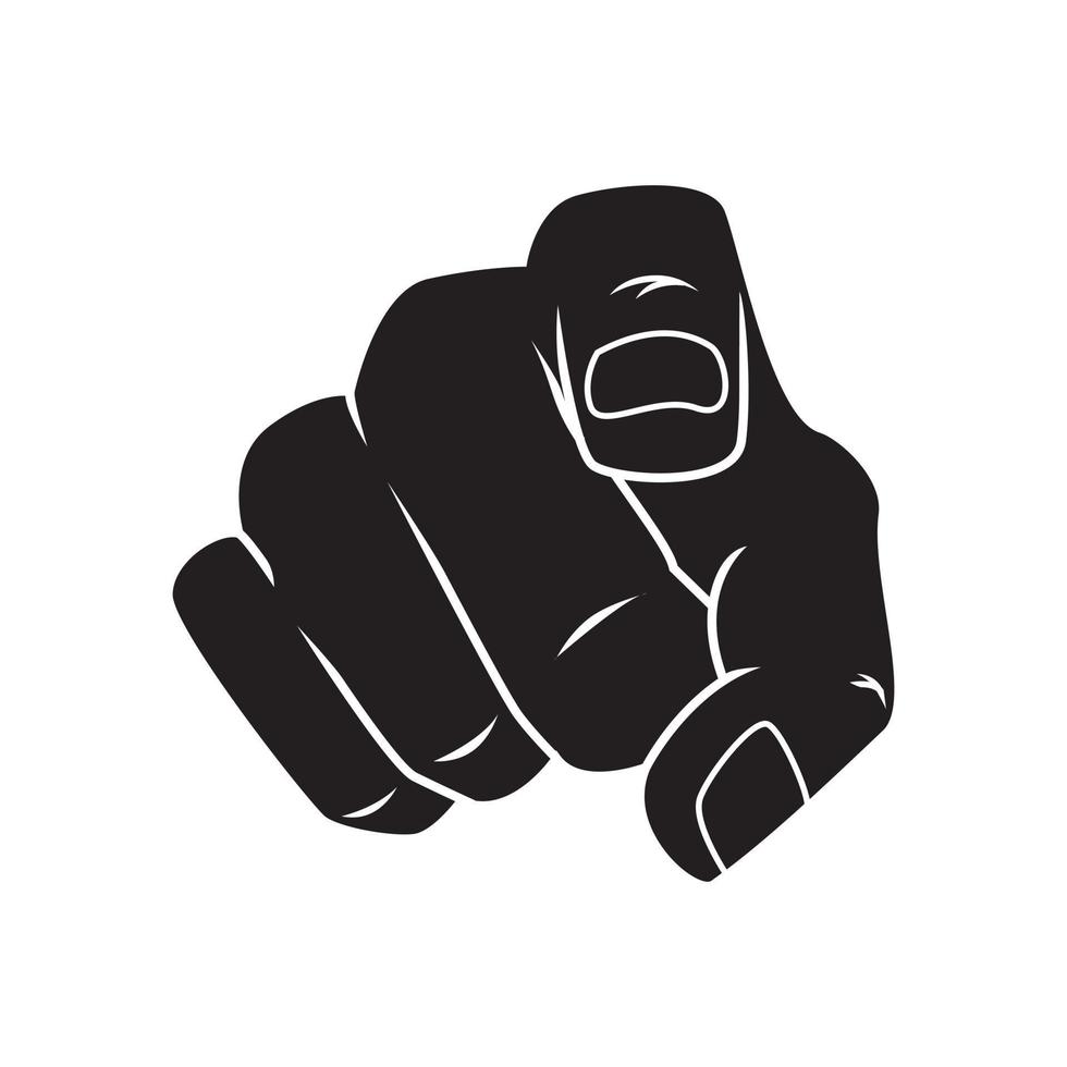 Pointing Finger black illustration vector