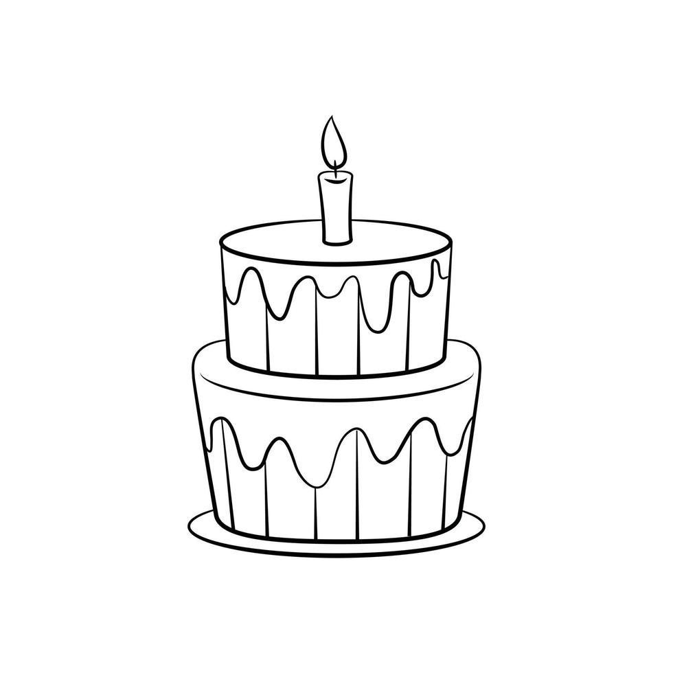 Birthday Cake vector on white background