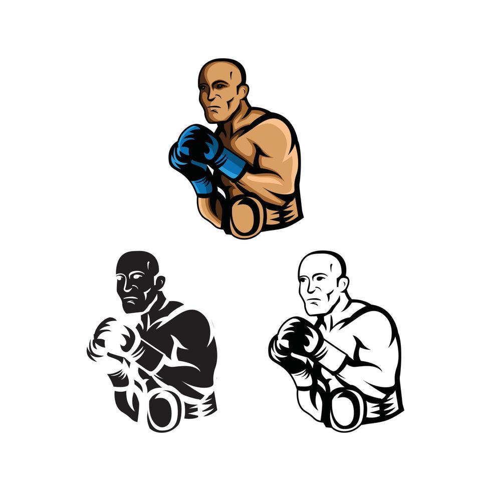 boxeadores ilustración colección en blanco antecedentes vector