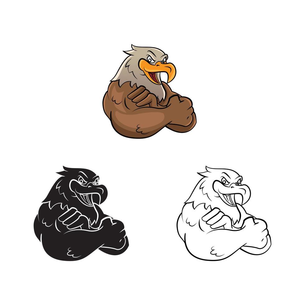 Strong Eagles illustration collection on white background vector