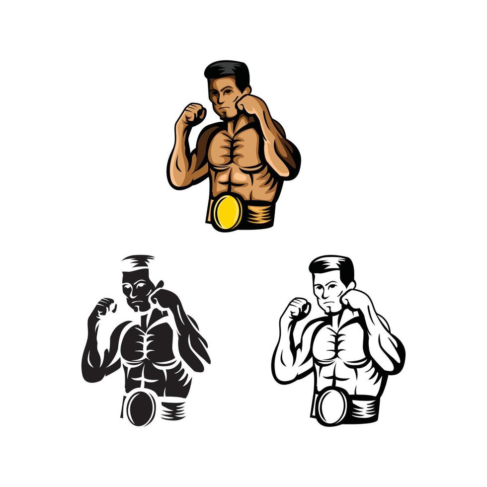 Boxers illustration collection on white background vector