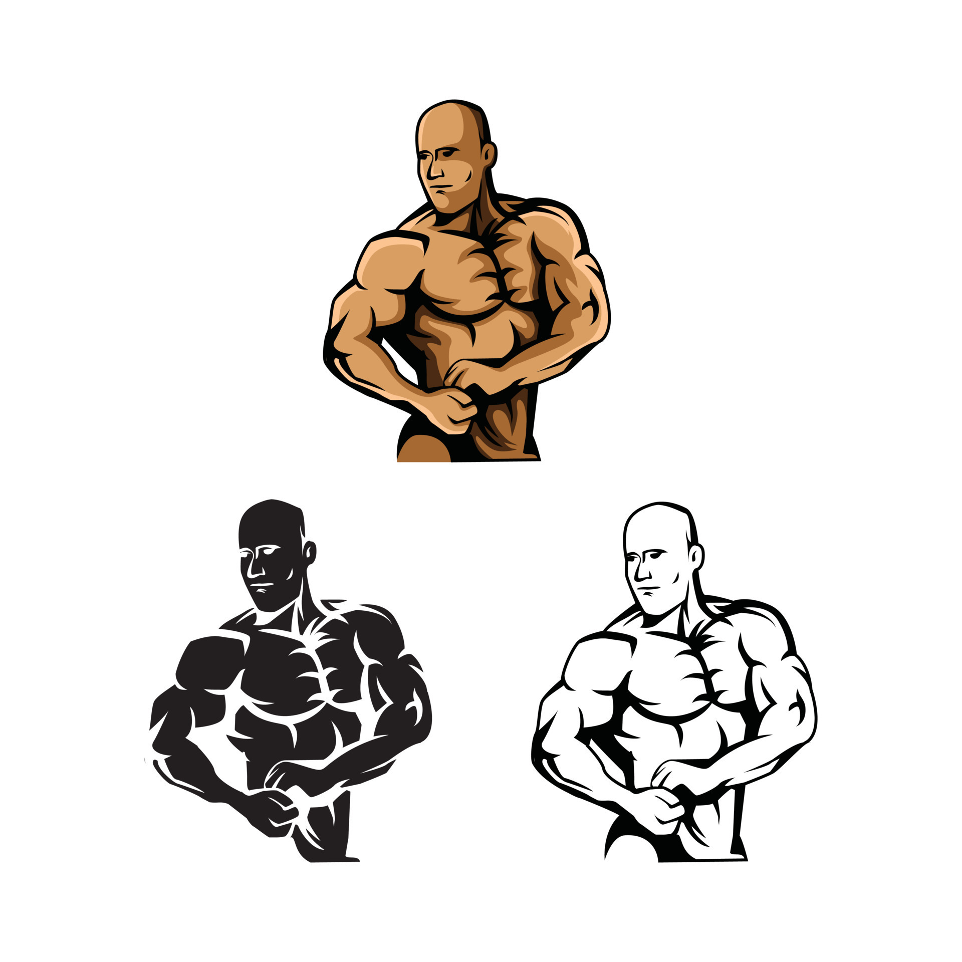 Body Builders Illustration Collection On White Background 20122266 body-builders-illustration-collection-on-white-background-20122266