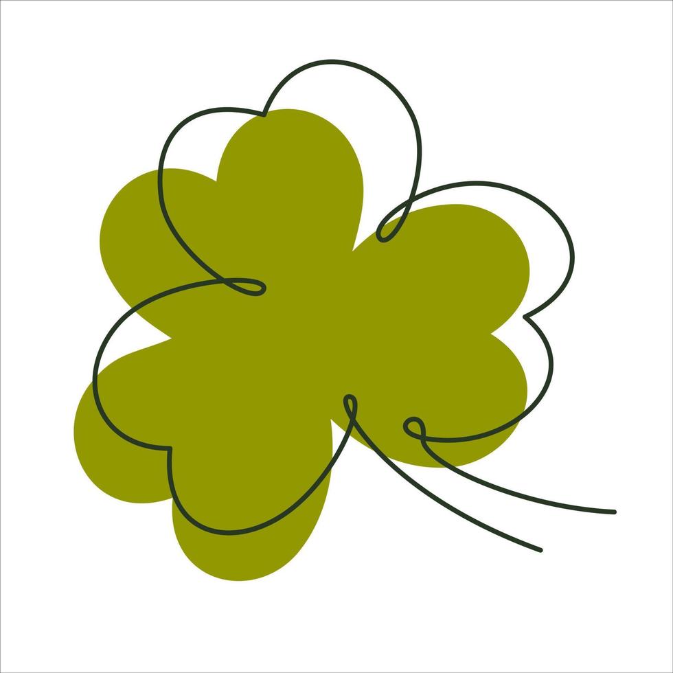 clover leaf with outline vector