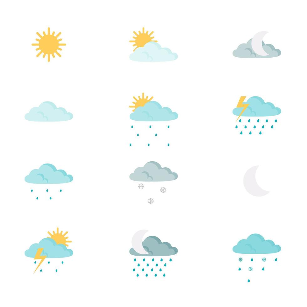 set of weather icons vector