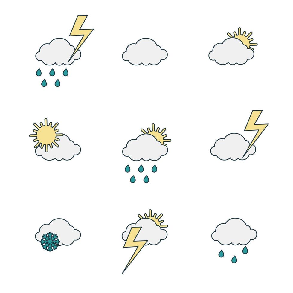 set of weather icons vector