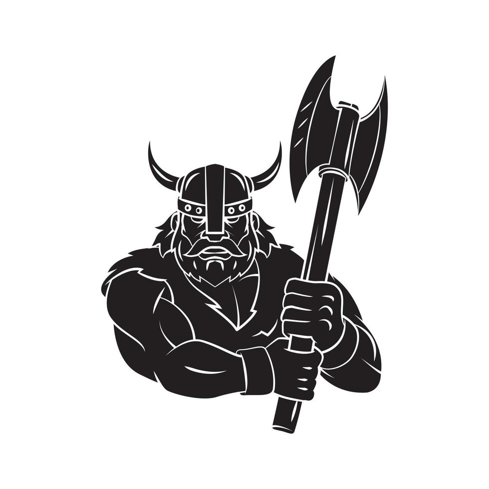 Black Silhouette of Viking vector