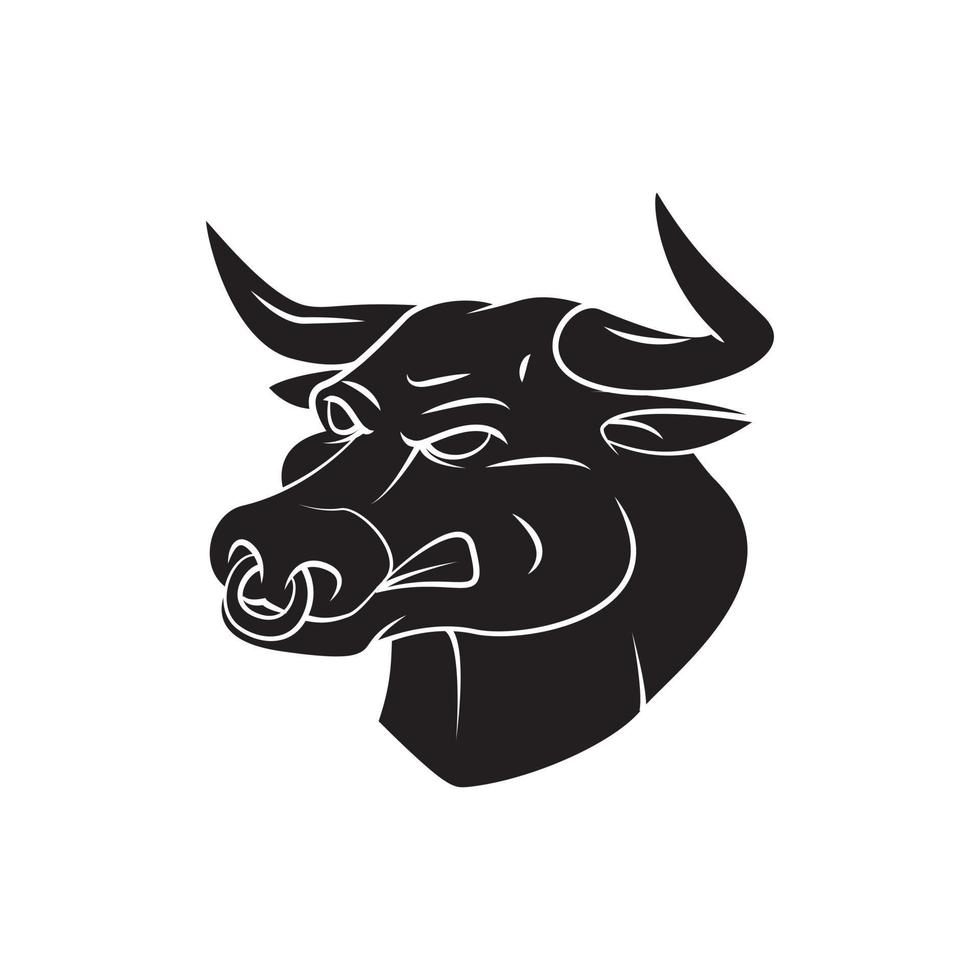 Black Silhouette Of Bull Head vector