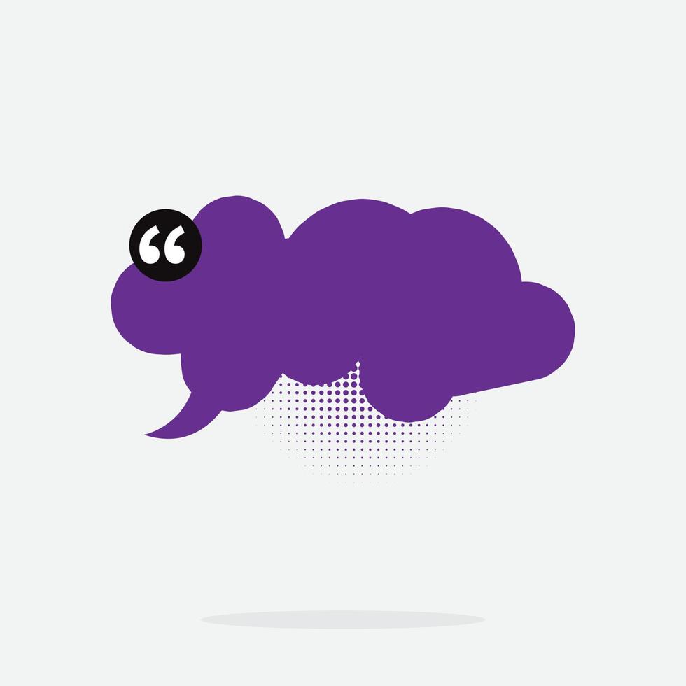 Retro cartoon speech bubble with halftone screen shadow and modern color vector