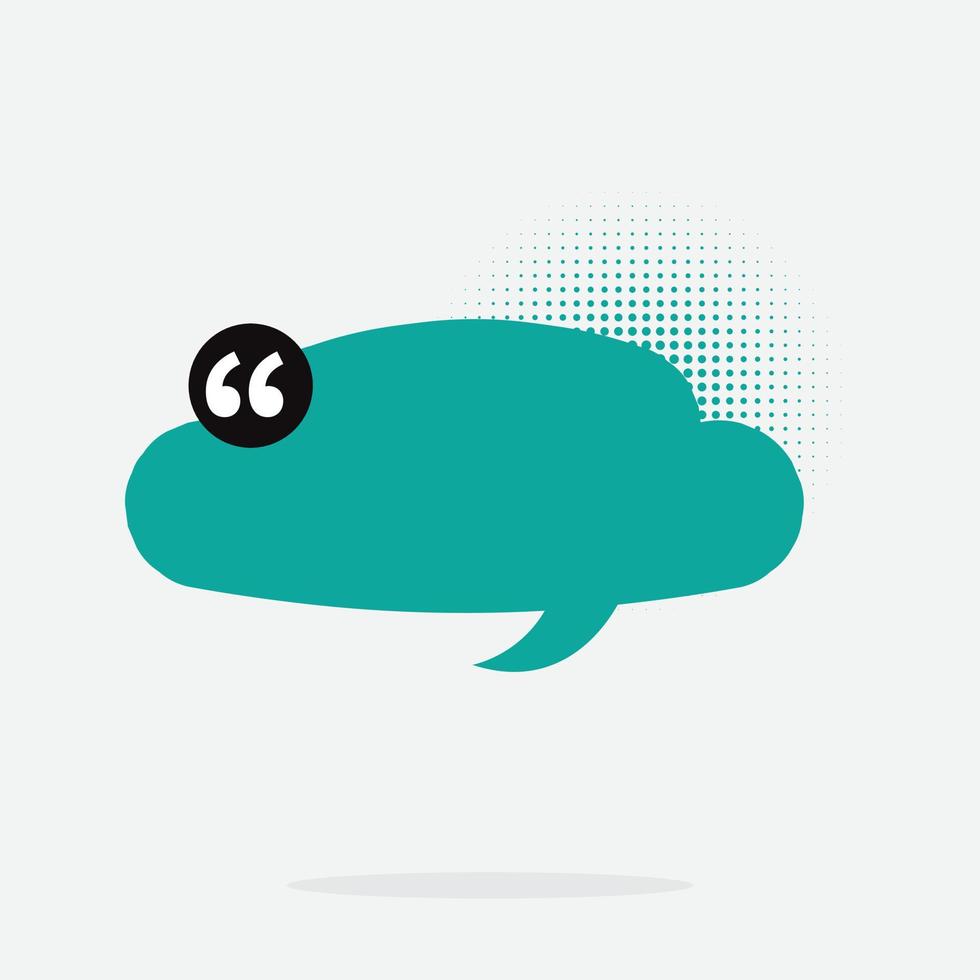 Retro cartoon speech bubble with halftone screen shadow and modern color vector
