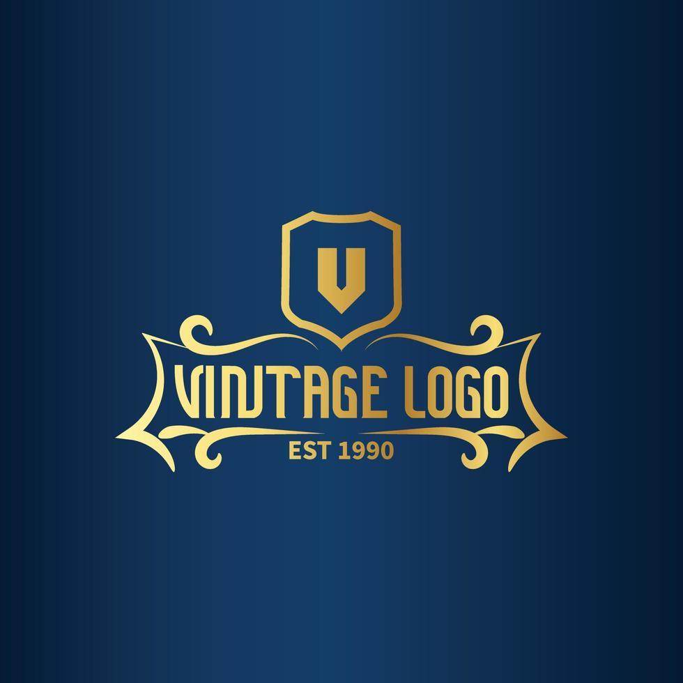 free Vintage frame logo. Antique label. Suitable for studio, barber shop, label, drinking, brewing, salon, shop, signage. vector