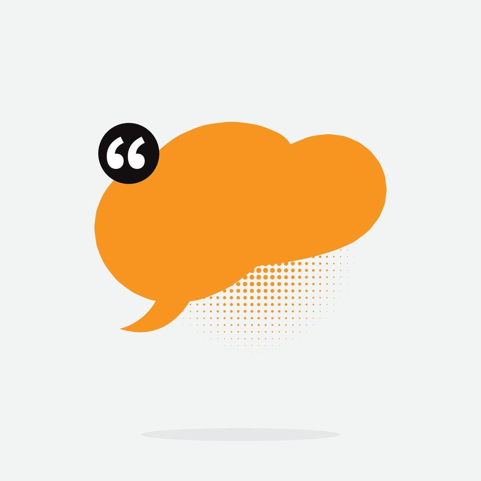 Retro cartoon speech bubble with halftone screen shadow and modern color vector