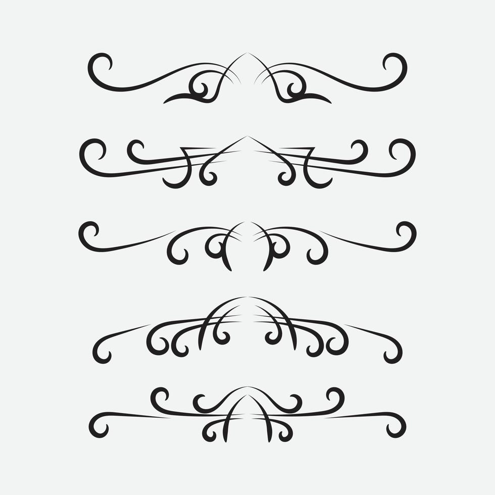 set of vintage frames with beautiful filigree, decorative borders, vector illustration