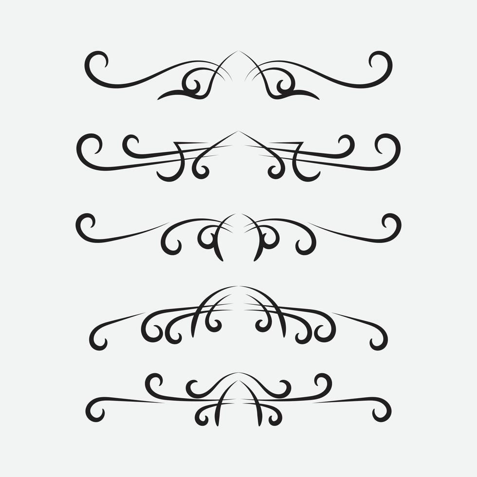 set of vintage frames with beautiful filigree, decorative borders, vector illustration