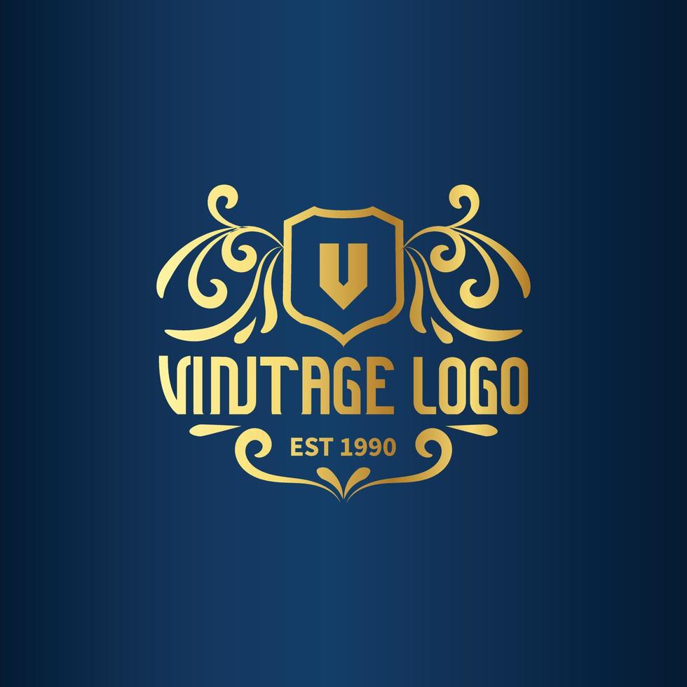 free Vintage frame logo. Antique label. Suitable for studio, barber shop, label, drinking, brewing, salon, shop, signage. vector