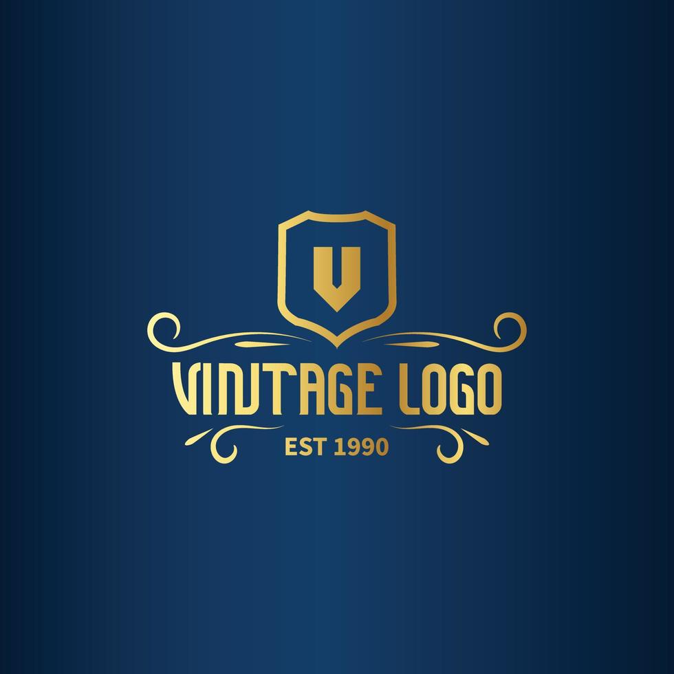 free Vintage frame logo. Antique label. Suitable for studio, barber shop, label, drinking, brewing, salon, shop, signage. vector