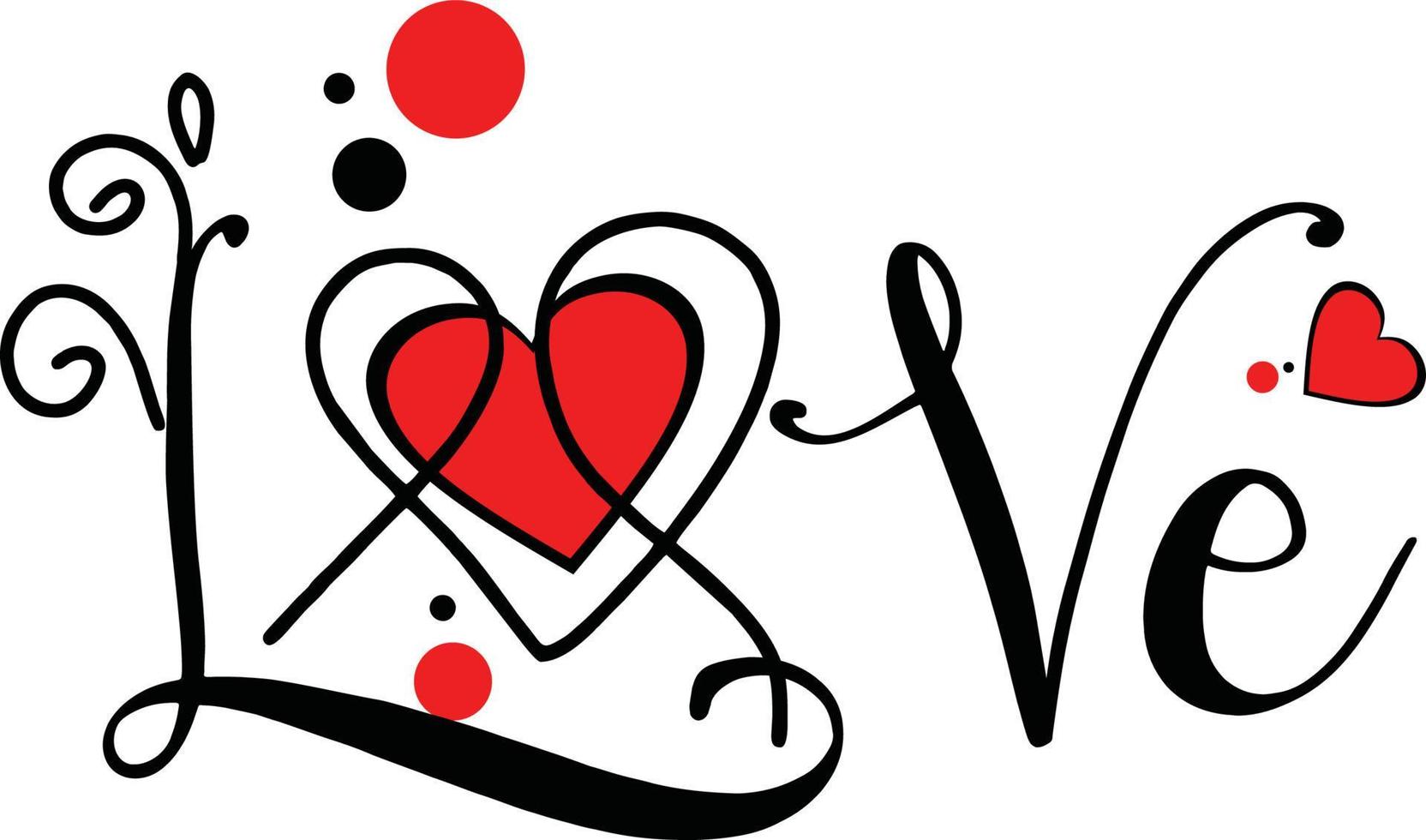 Caligraphic valentine. Love text  Typography valentine. Happy Valentine day. vector
