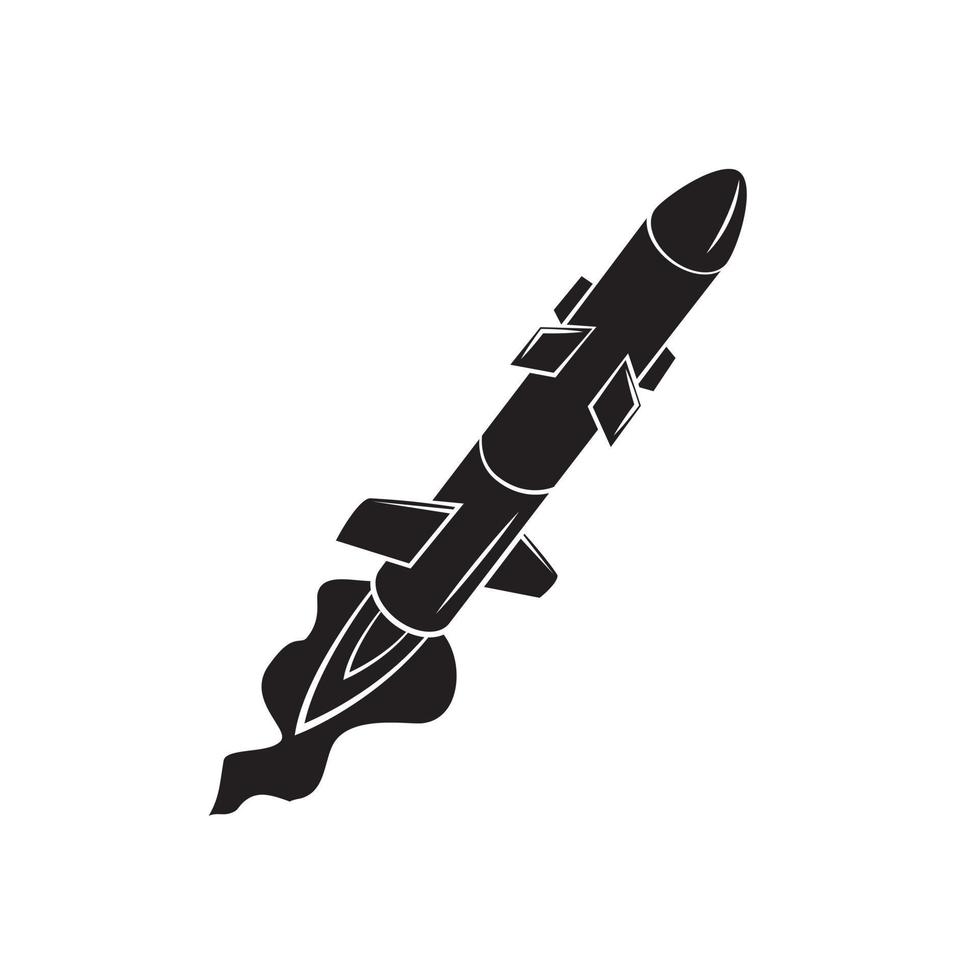 Black Silhouette Of Rocket launch vector