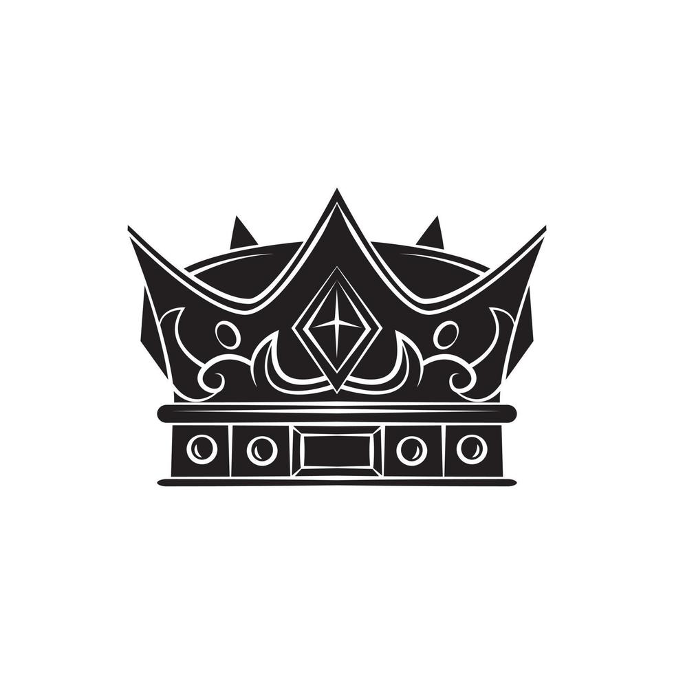 Black Silhouette of Crown Symbol vector