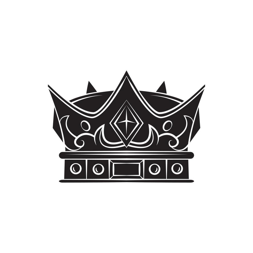 Black Silhouette of Crown Symbol vector