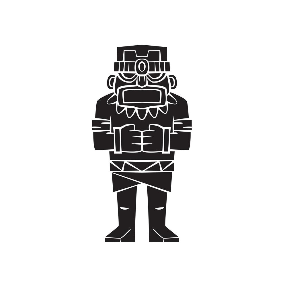 Black Silhouette of Tiki Statue vector