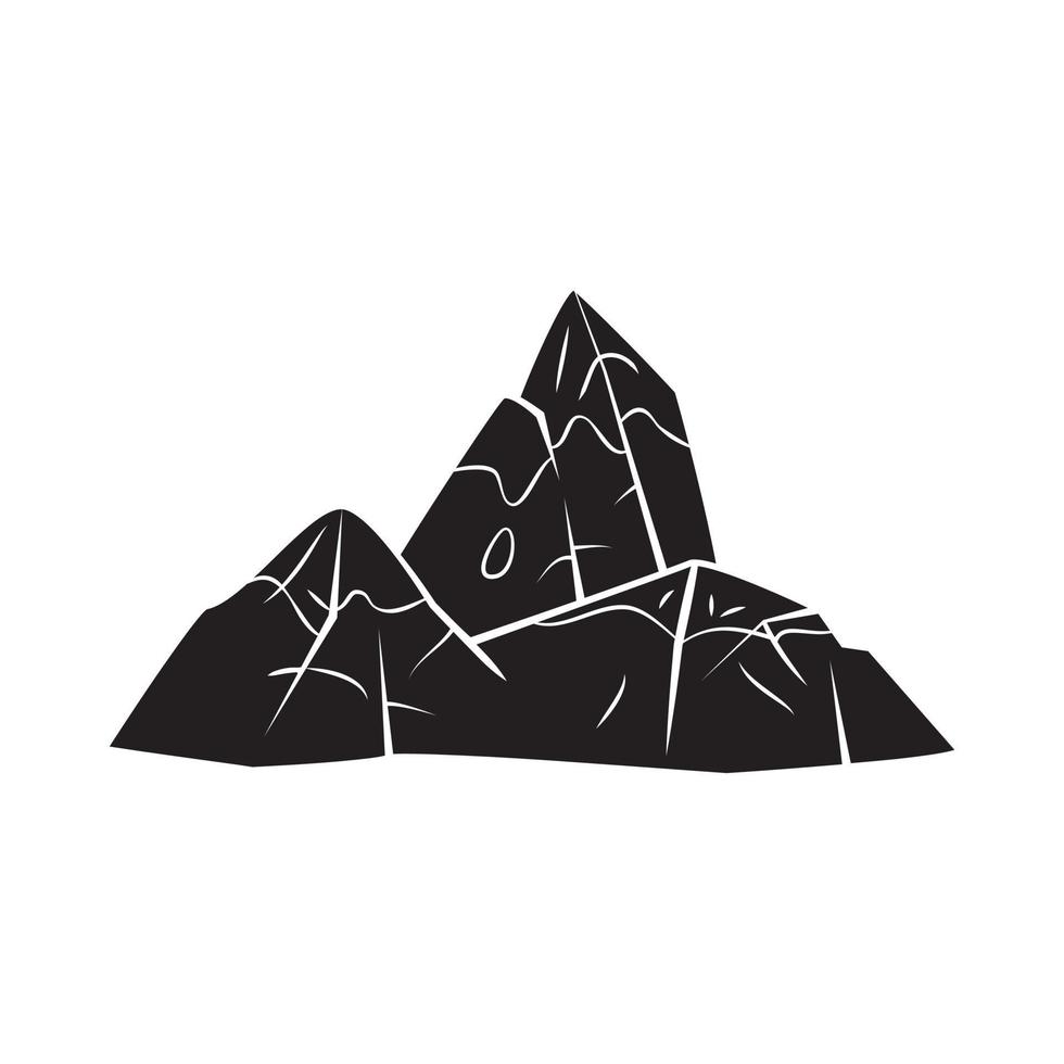 Black Silhouette of Mountain Symbol vector