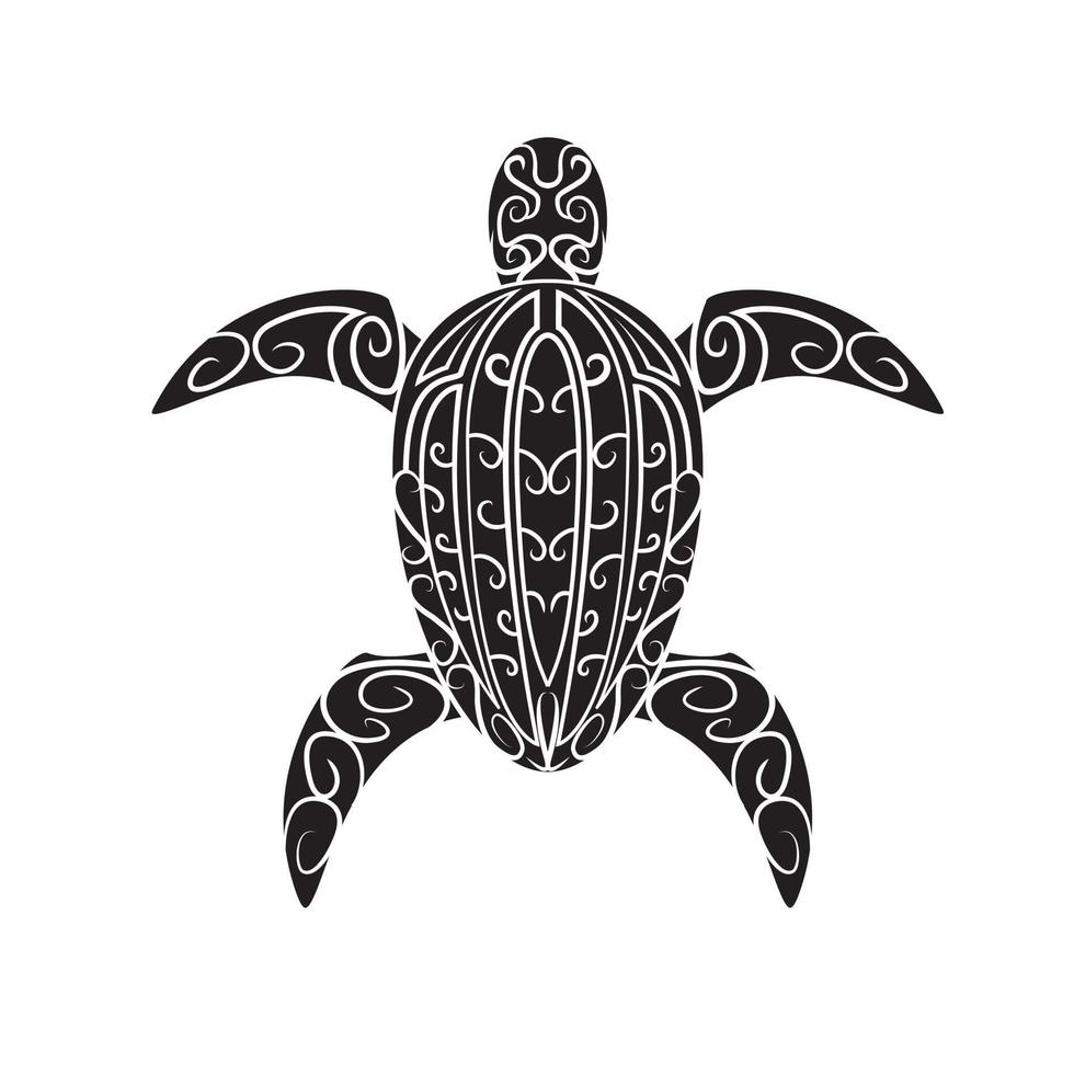 Black Silhouette of Turtle Symbol vector