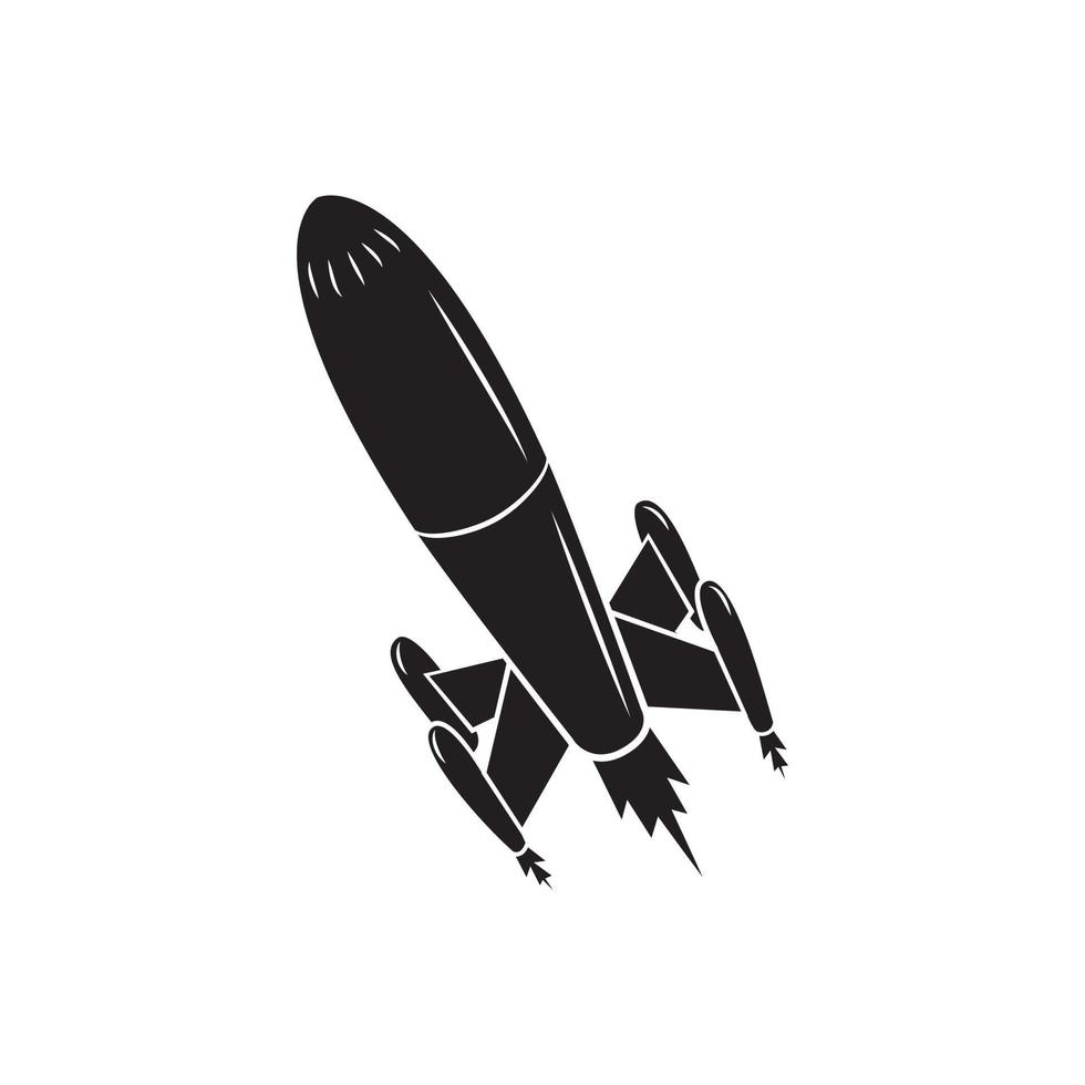 Black Silhouette Of Rocket launch vector