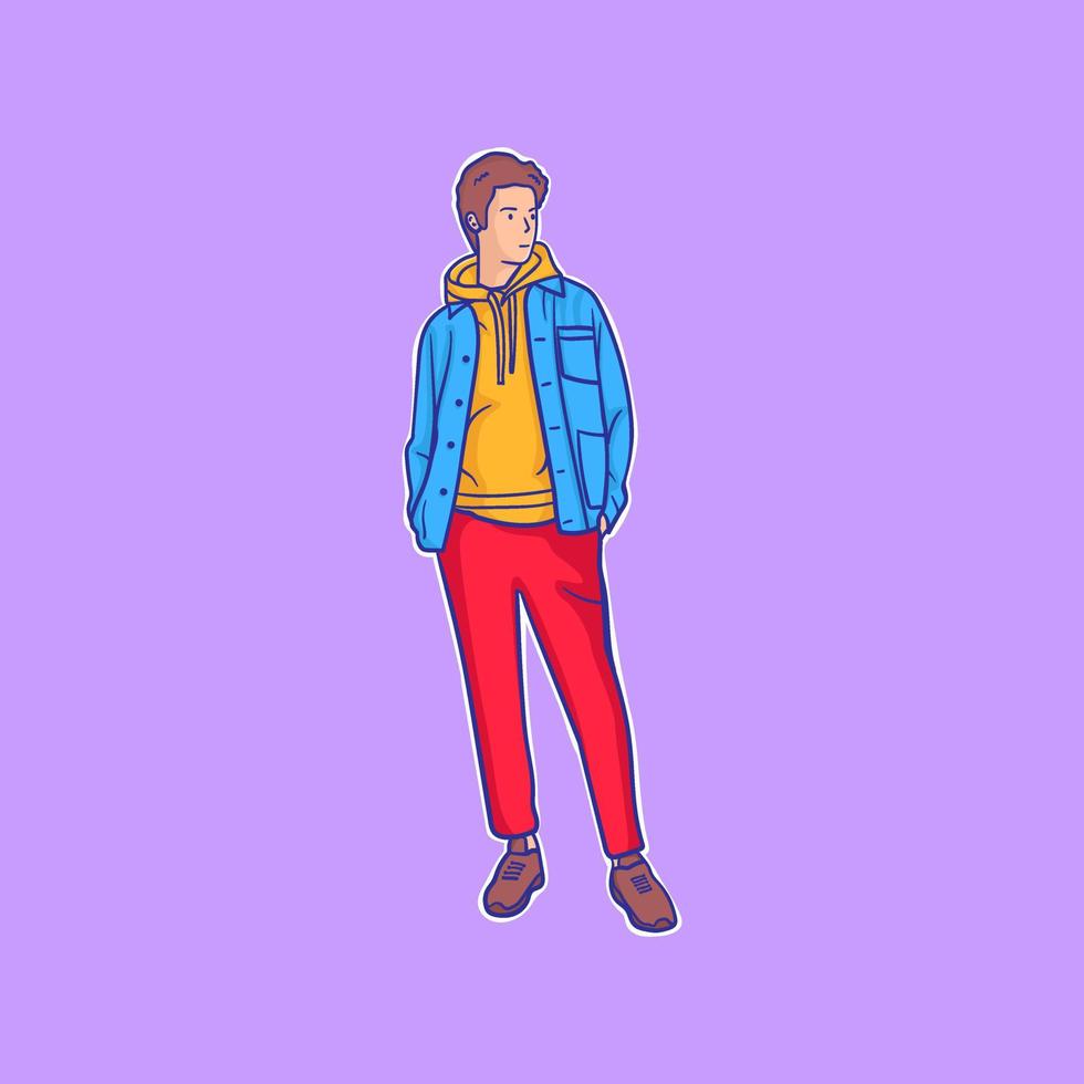 vector illustration of a person character wearing a summer outfit