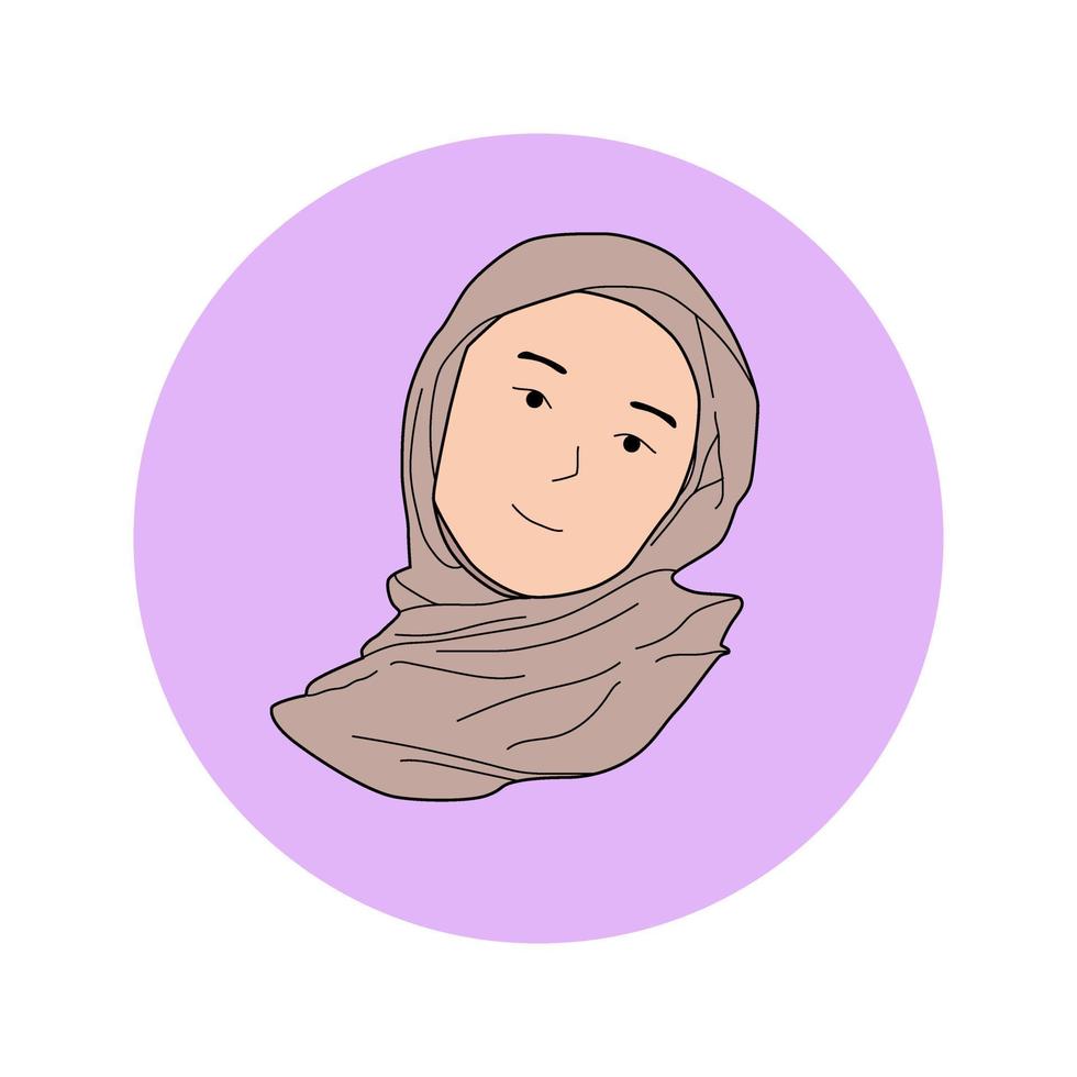 hijab mujer pegatina vector ilustración
