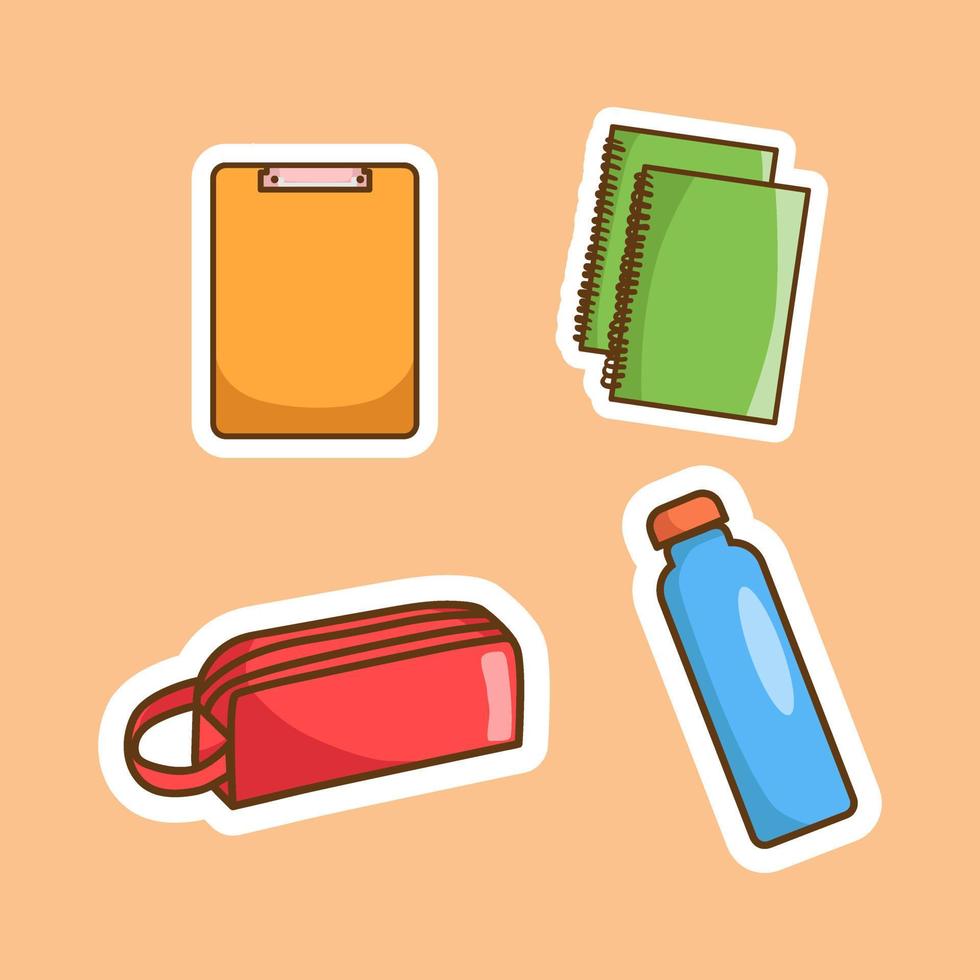 equipment sticker vector illustration for school
