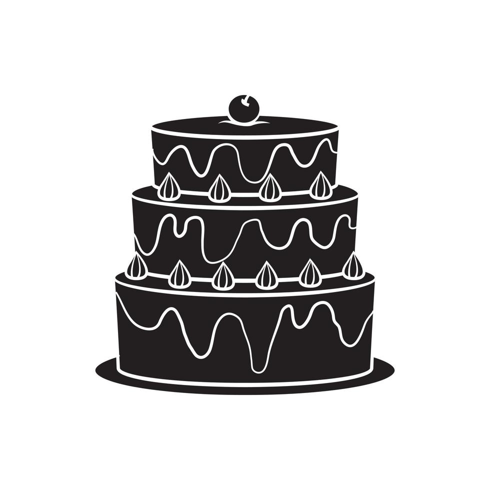 Birthday Cake black illustration symbol vector
