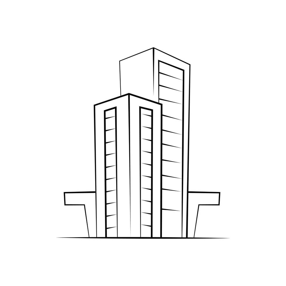 Building illustration on white background vector