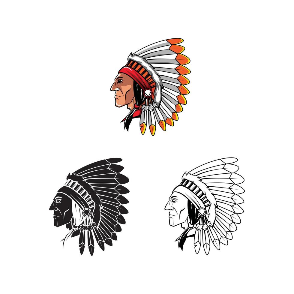 Apaches illustration collection on white background vector