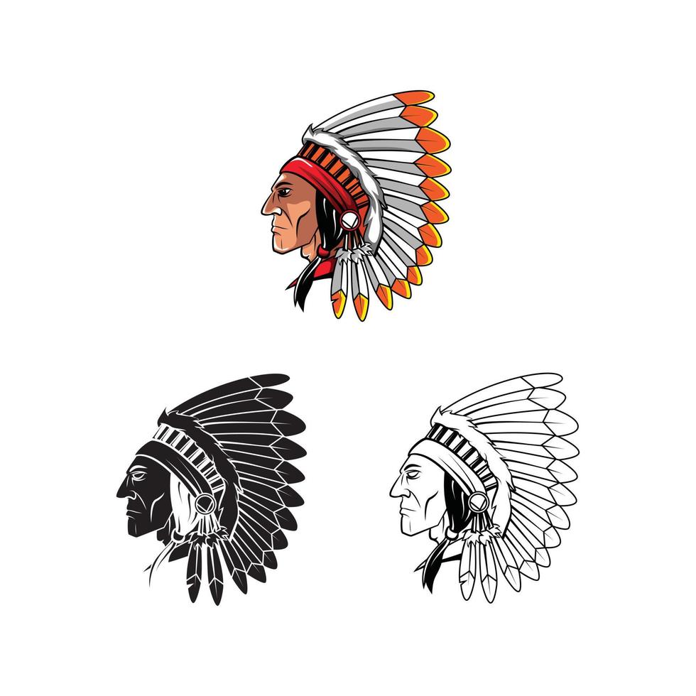 Apaches illustration collection on white background vector