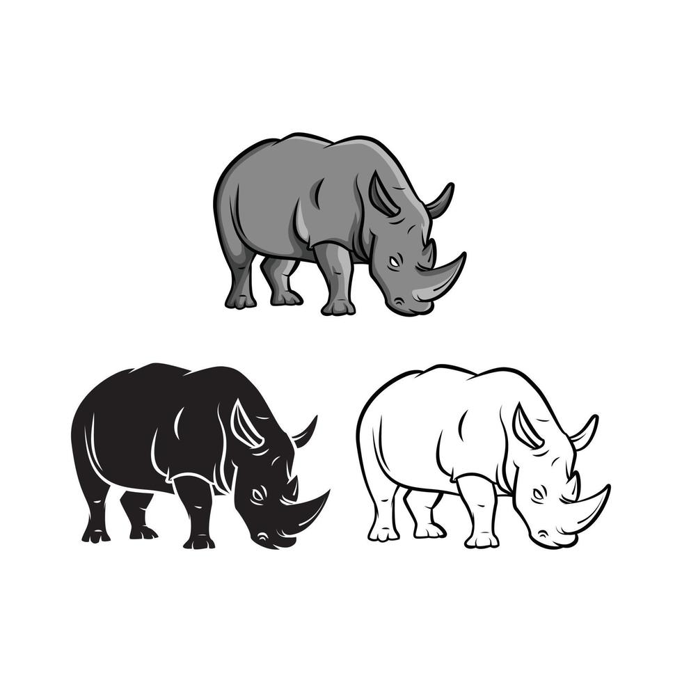 colorante libro rinoceronte tatuaje dibujos animados personaje vector