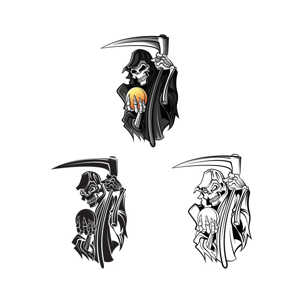 Grim Reapers illustration collection on white background vector