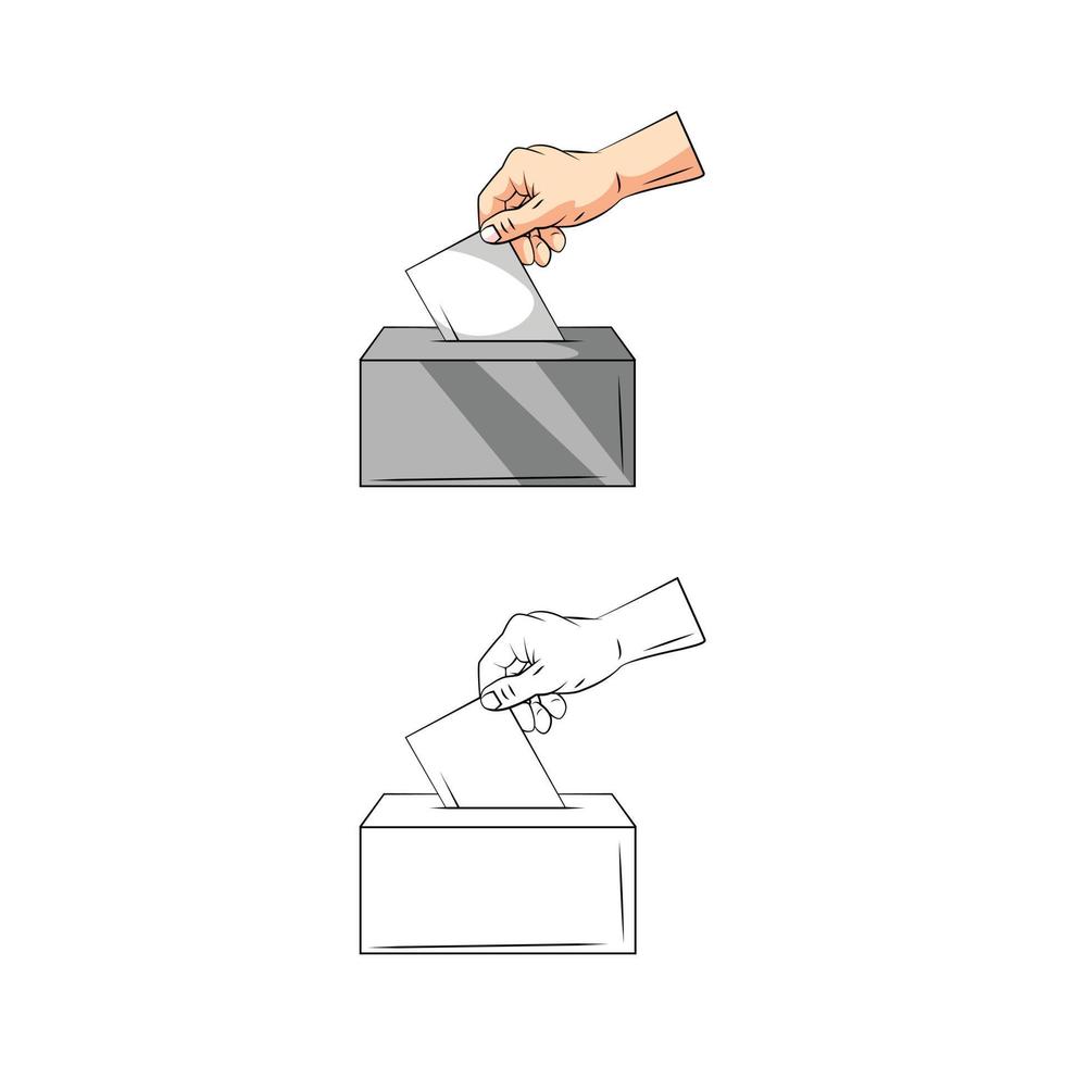 Coloring book vote hand cartoon character vector