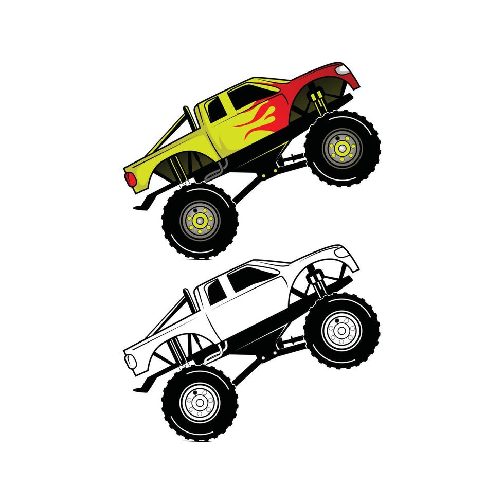 Cartoon monster truck Royalty Free Vector Image