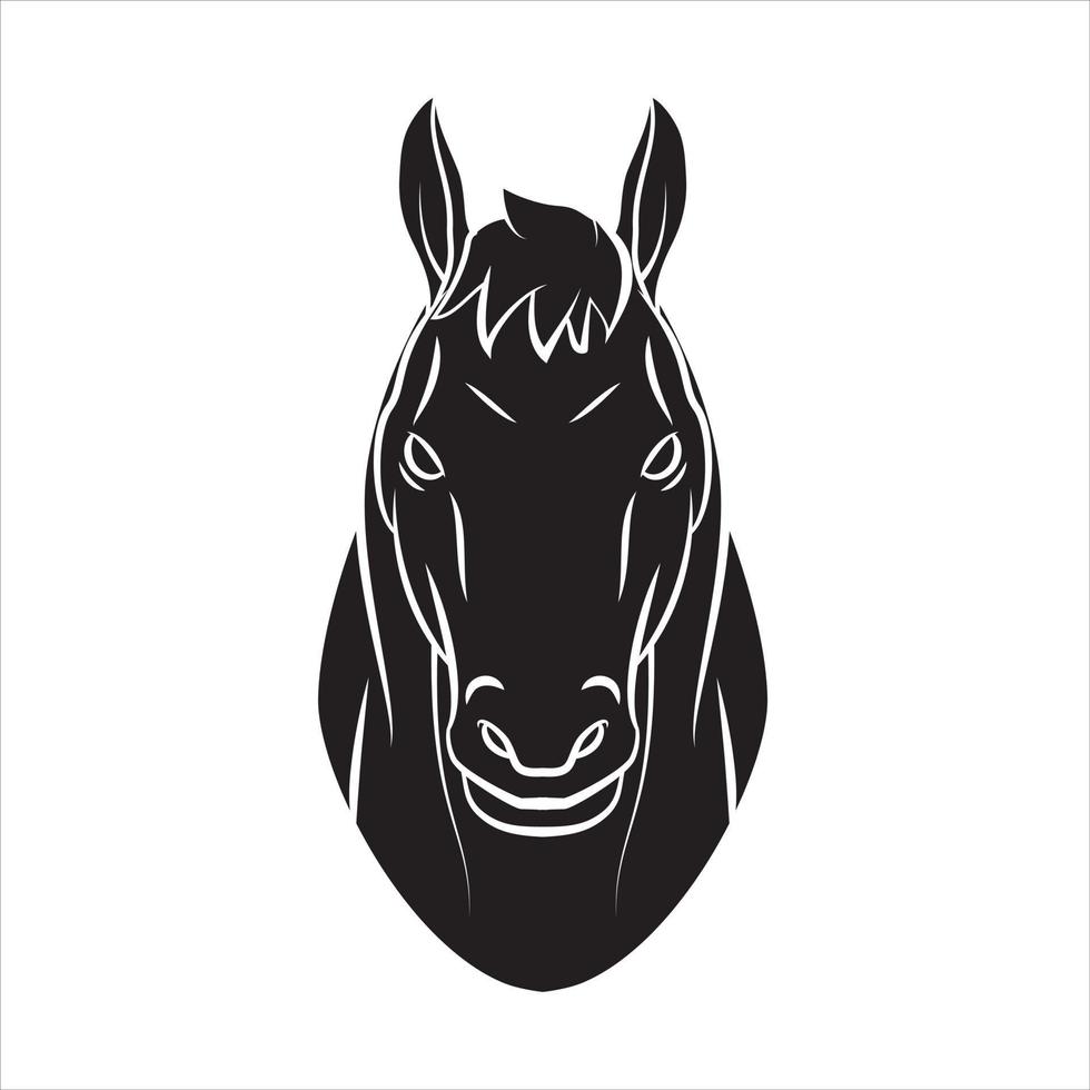caballo cabeza tatuaje ilustración diseño vector